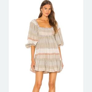 Free People Cozy Striped Mini Dress in Ivory Combo
